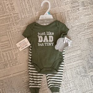 Baby Green "Just Like Dad But Tiny" One-Piece Set